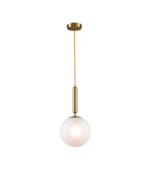 Lámpara colgante cristal opal blanco y dorado E27 IP20 diseño moderno Ø200 - Imagen 3