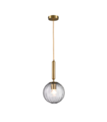 Lámpara colgante cristal transparente y dorado E27 IP20 diseño moderno Ø200 - Imagen 2