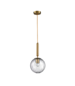 Lámpara colgante cristal transparente y dorado E27 IP20 diseño moderno Ø200 - Imagen 3