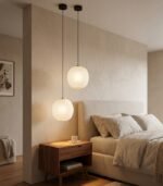 Lámpara colgante decorativa dorada E27 IP20 diseño moderno Ø240x270mm - Imagen 5