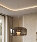 Lámpara colgante GX53 cristal ahumado gris IP20 diseño moderno 380mm