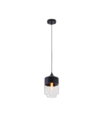 Lámpara colgante decorativa negra E27 IP20 diseño moderno Ø180x310mm - Imagen 3