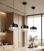 Lámpara colgante decorativa negra E27 IP20 diseño moderno Ø250x250mm