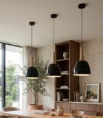 Lámpara colgante decorativa negro y blanco E27 IP20 diseño moderno Ø200x400mm