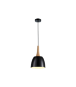 Lámpara colgante decorativa negro y blanco E27 IP20 diseño moderno Ø200x400mm - Imagen 2
