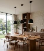 Lámpara colgante decorativa negro y blanco E27 IP20 diseño moderno Ø200x400mm - Imagen 4
