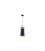 Lámpara colgante decorativa negro y dorado E27 IP20 diseño industrial Ø200x360mm - Imagen 2