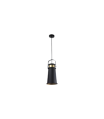 Lámpara colgante decorativa negro y dorado E27 IP20 diseño industrial Ø200x360mm - Imagen 3