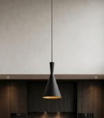 Lámpara colgante negro y dorado E27 IP20 diseño moderno Ø185x400mm