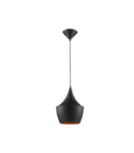 Lámpara colgante negro y dorado E27 IP20 diseño moderno Ø240x350mm - Imagen 2