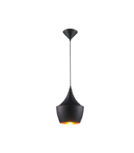 Lámpara colgante negro y dorado E27 IP20 diseño moderno Ø240x350mm - Imagen 3