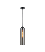 Lámpara colgante tubular negro E27 IP20 diseño moderno Ø100 - Imagen 2